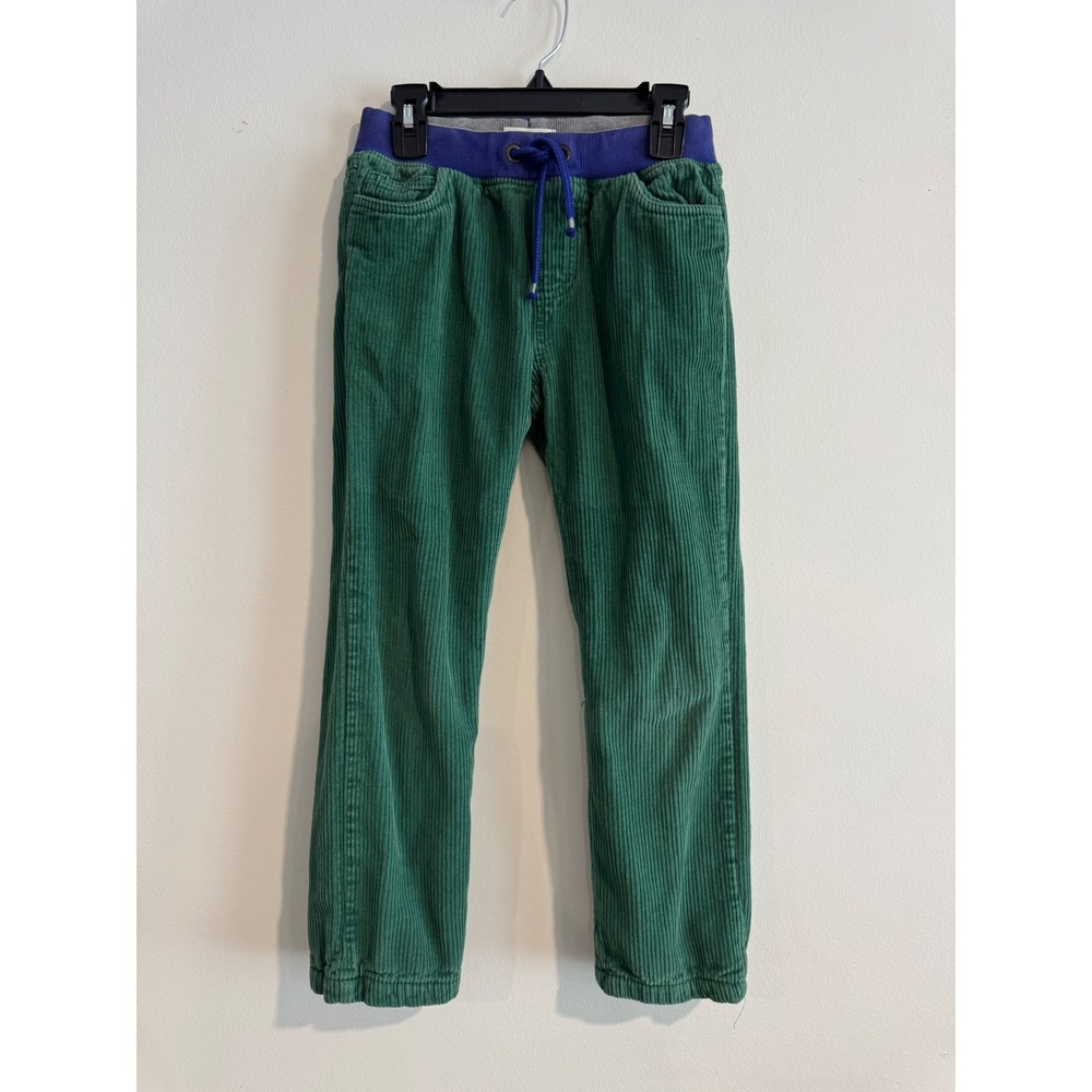 Mini Boden Corduroy Lined Trousers Boys 8Y Green Elastic Waist Pants